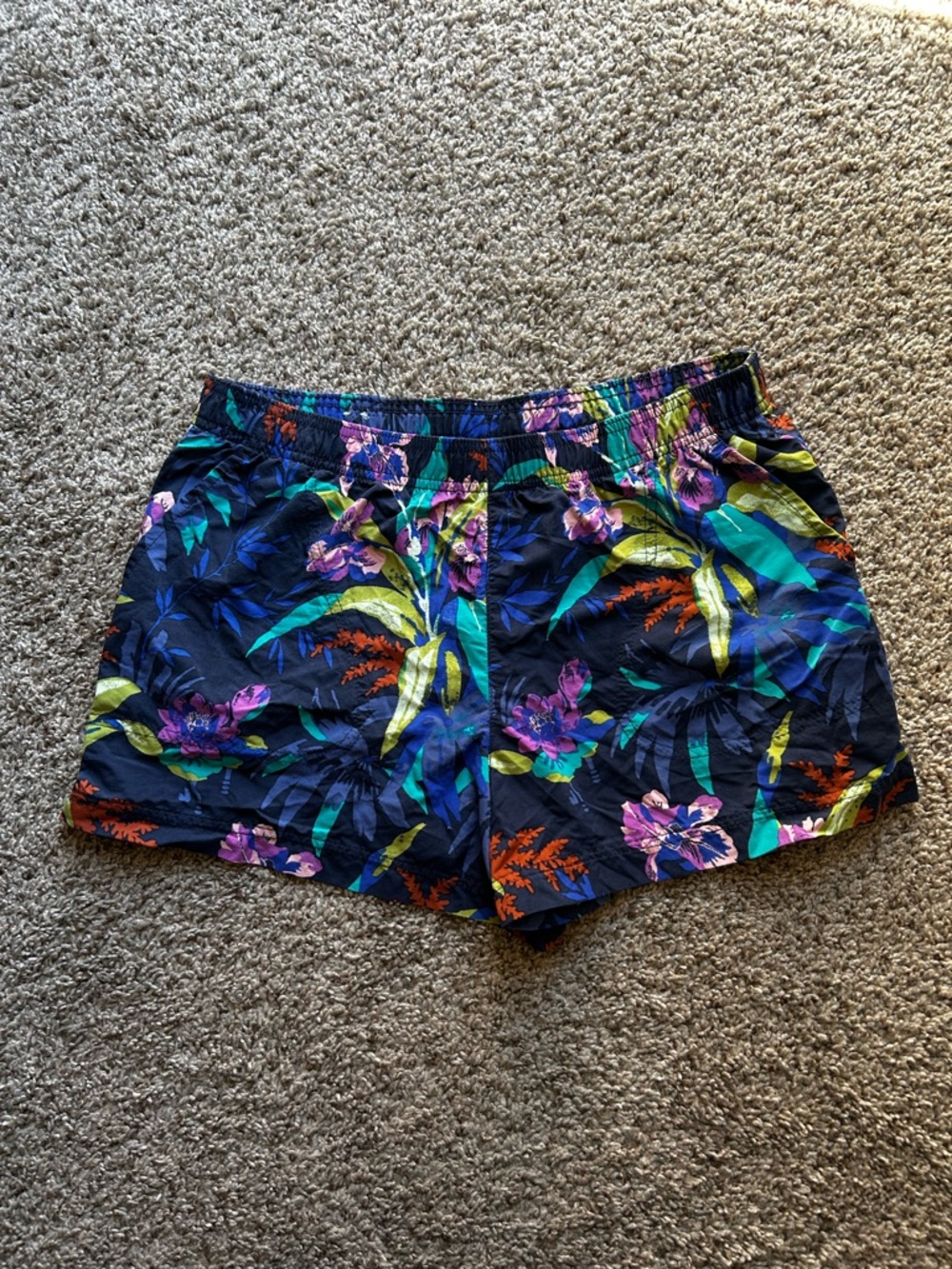 Columbia Navy Floral Print Active Shorts